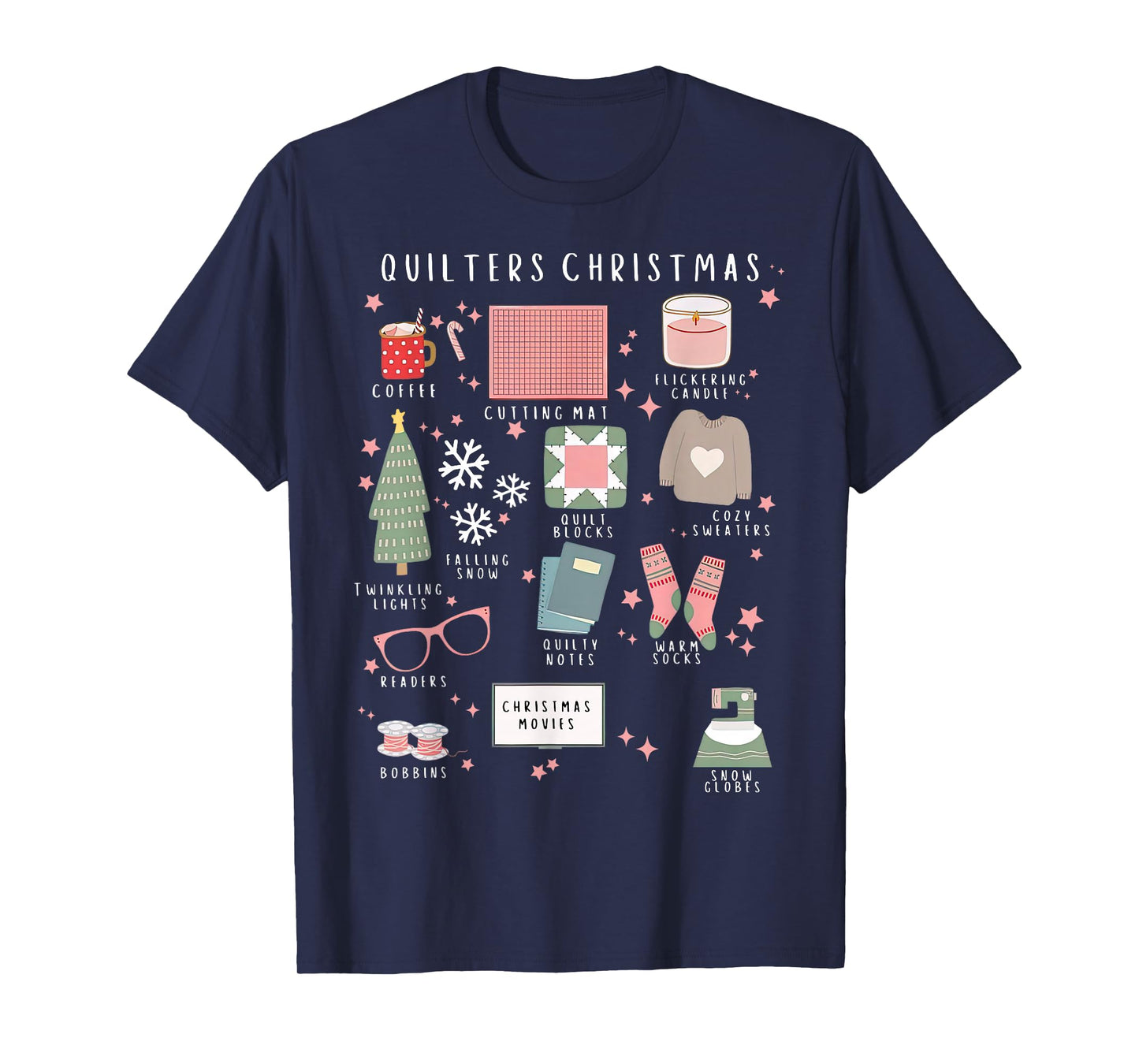 Christmas Quilter Quilting Sewing Quilt Retreat Xmas Pajama T-Shirt
