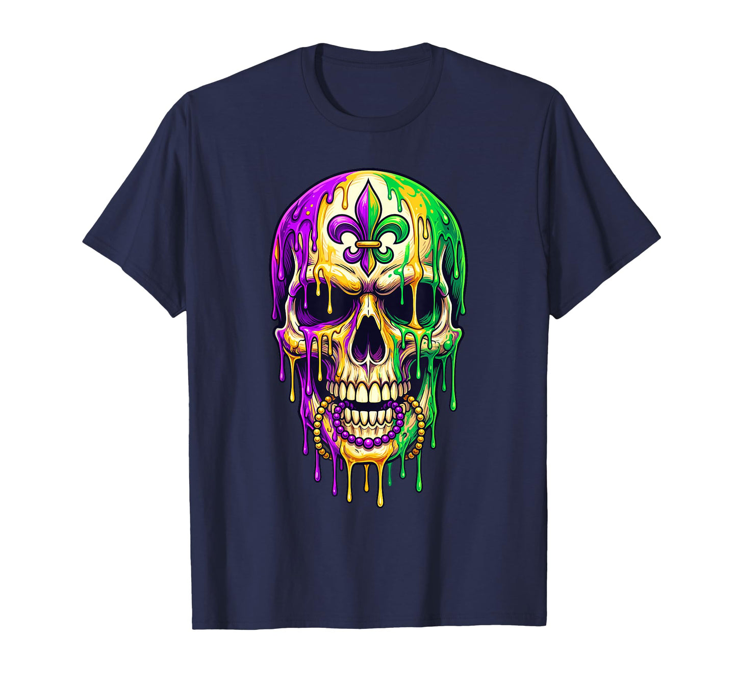Mardi Gras Skull Fleur de Lis Voodoo New Orleans Doctor T-Shirt