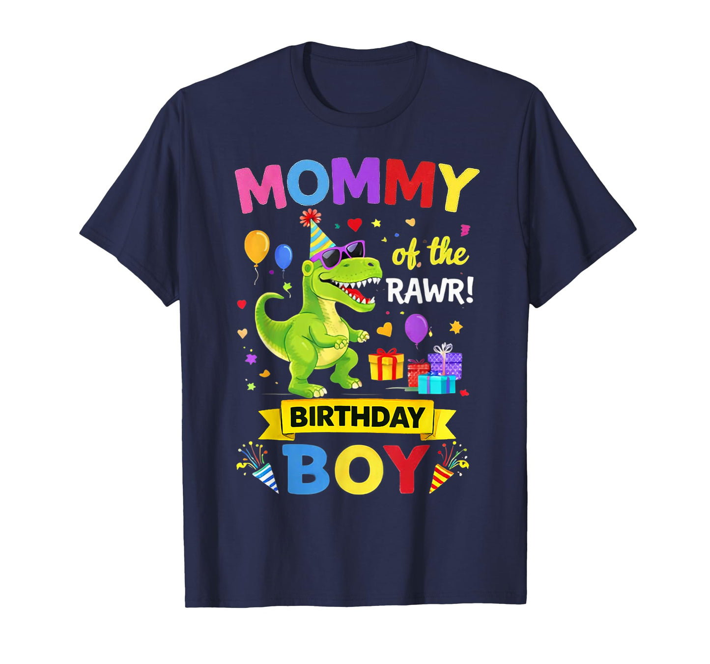 Mommy of The Birthday Boy T-Rex Dinosaur Birthday Party T-Shirt