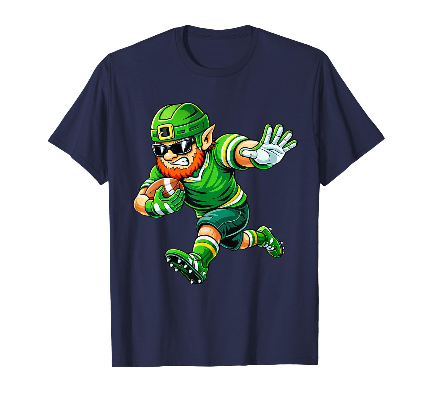 Football St Patricks Day Boys Kids Sport Green Leprechaun T-Shirt