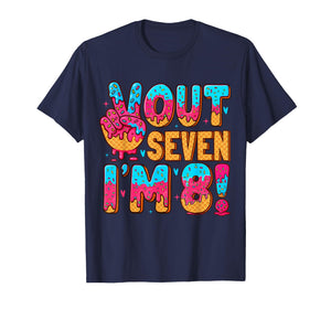 Peace Out 7 I'm 8 Eight Year Old 8th Birthday Ice Cream Drip T-Shirt