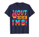 Peace Out 7 I'm 8 Eight Year Old 8th Birthday Ice Cream Drip T-Shirt