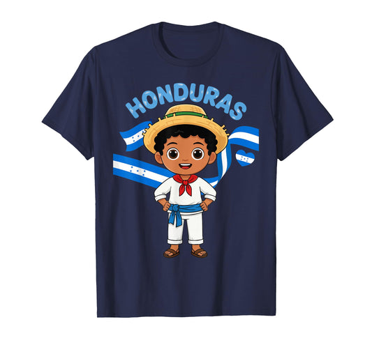 Honduras Honduran Boy Traditional Outfit Wear Flag Heritage T-Shirt