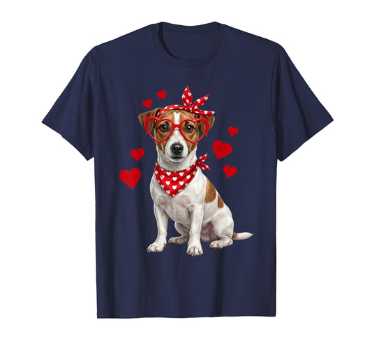 Jack Russell Terrier Valentines Day Dog Lover Heart T-Shirt