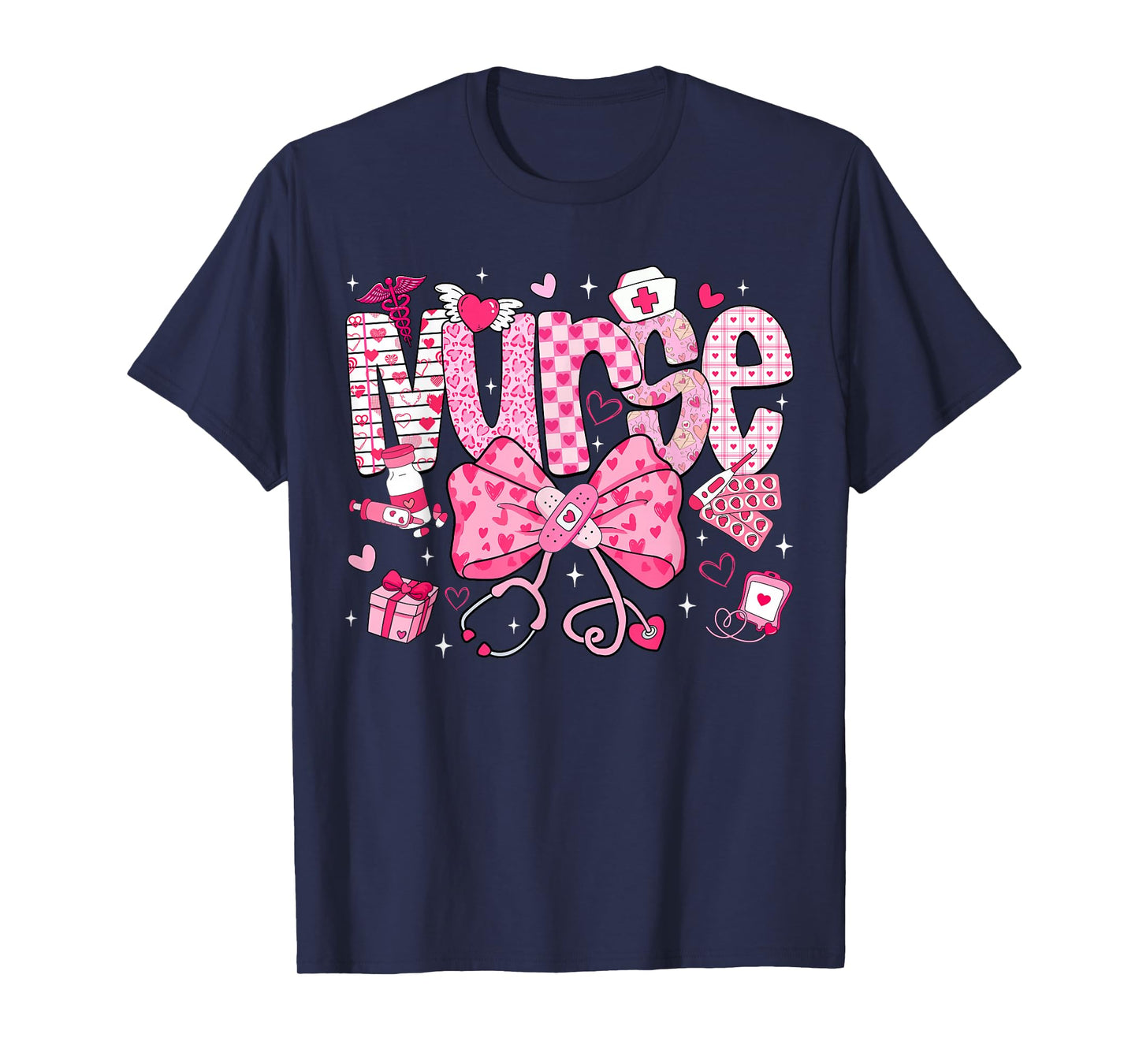 Nurse Valentine's Day Heart Stethoscope ER ICU NICU RN Nurse T-Shirt