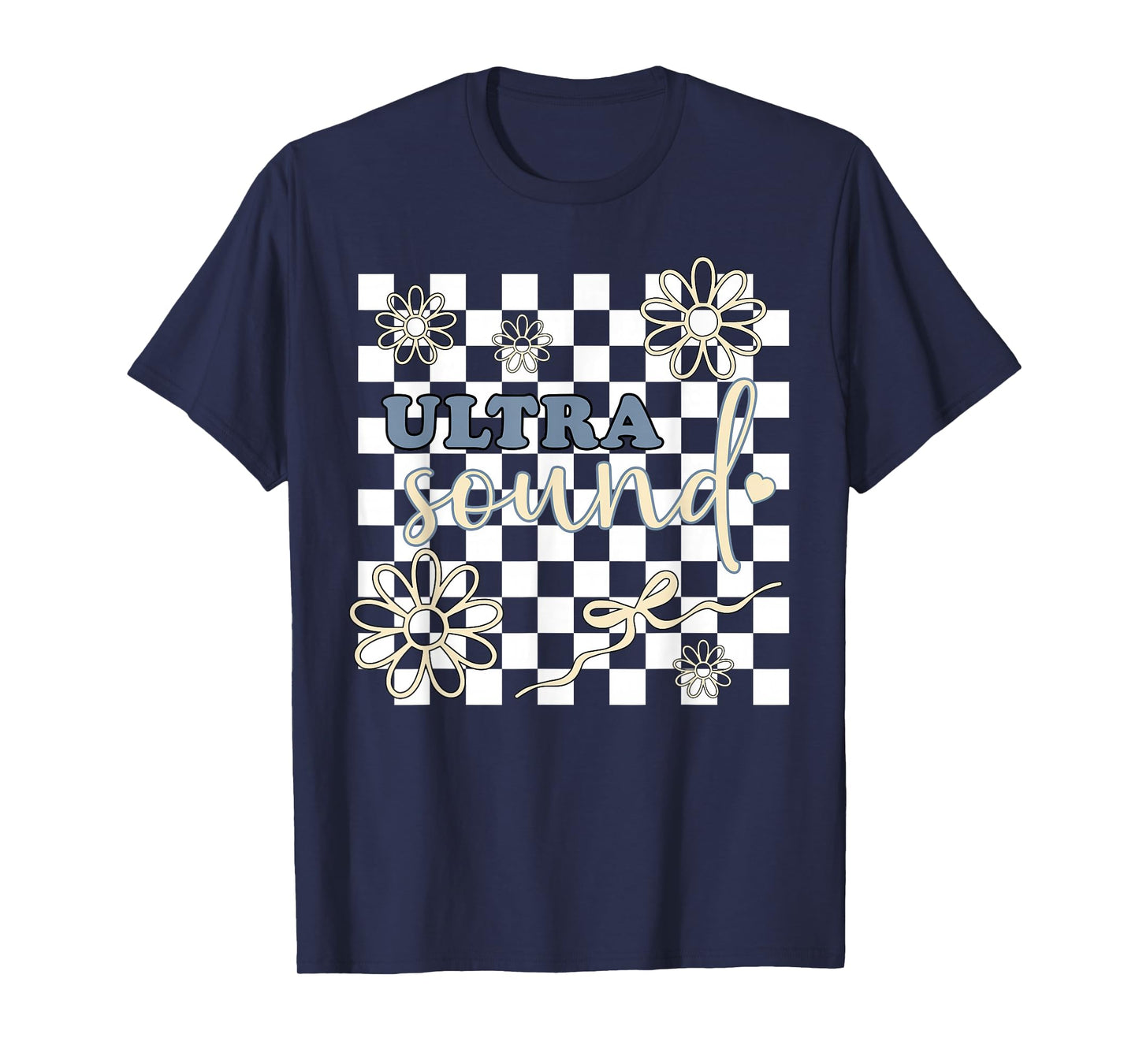 Retro Ultrasound Tech Floral Bow Sonographer RDCS Sonography T-Shirt