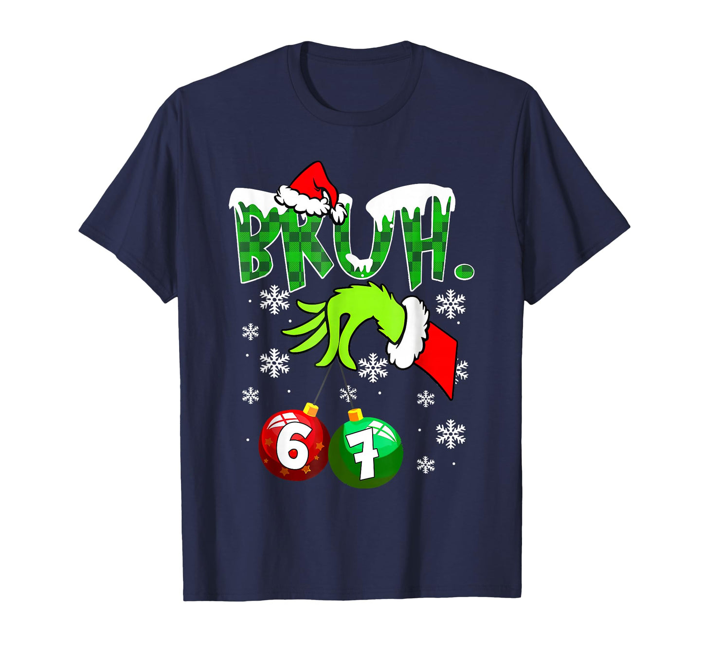 Funny Meme Bruh 6-7 Matching Family Christmas Six Seven T-Shirt