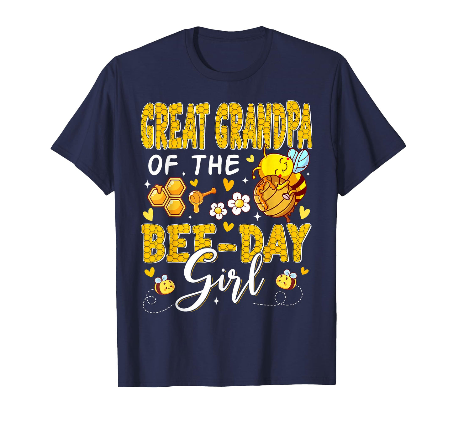 Great Grandpa of The Bee Day Girl Flower Birthday Family T-Shirt