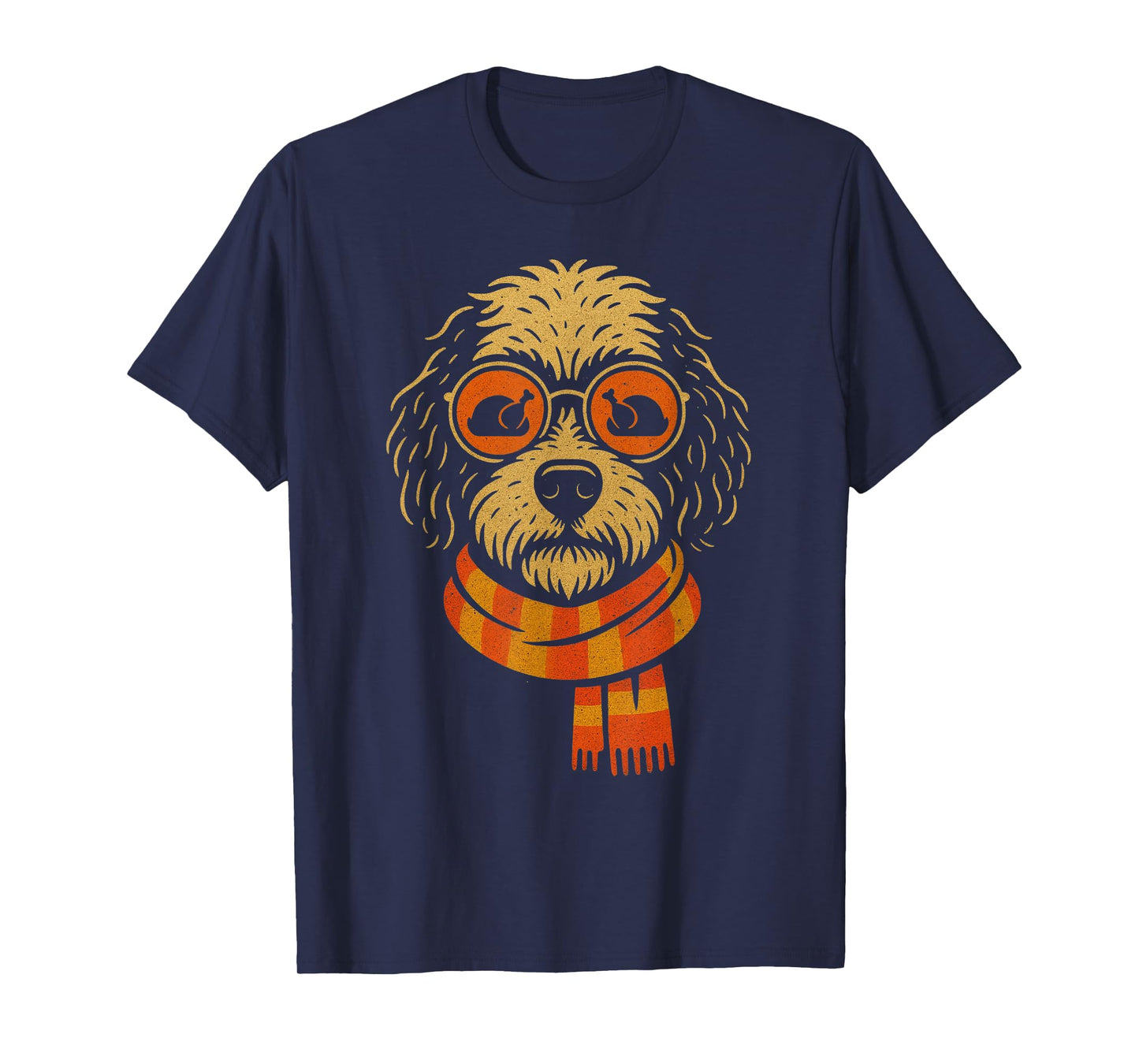 Funny Bernedoodle Thanksgiving Dog Turkey Glasses Fall Scarf T-Shirt