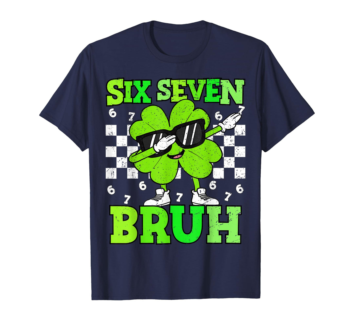Boys St Patricks Day 67 Bruh Dabbing Shamrock Clover Kids T-Shirt