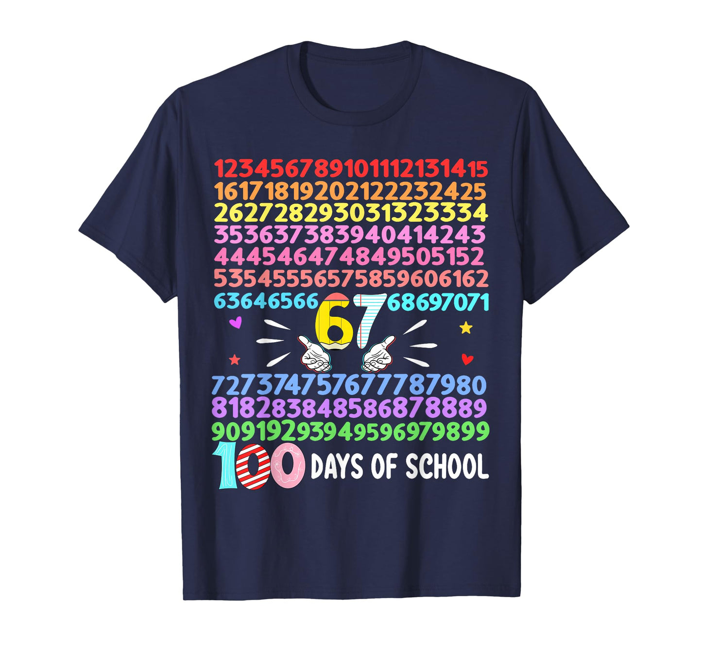 Happy 100 Days of School Smarter 67 Teacher Boys Girls T-Shirt
