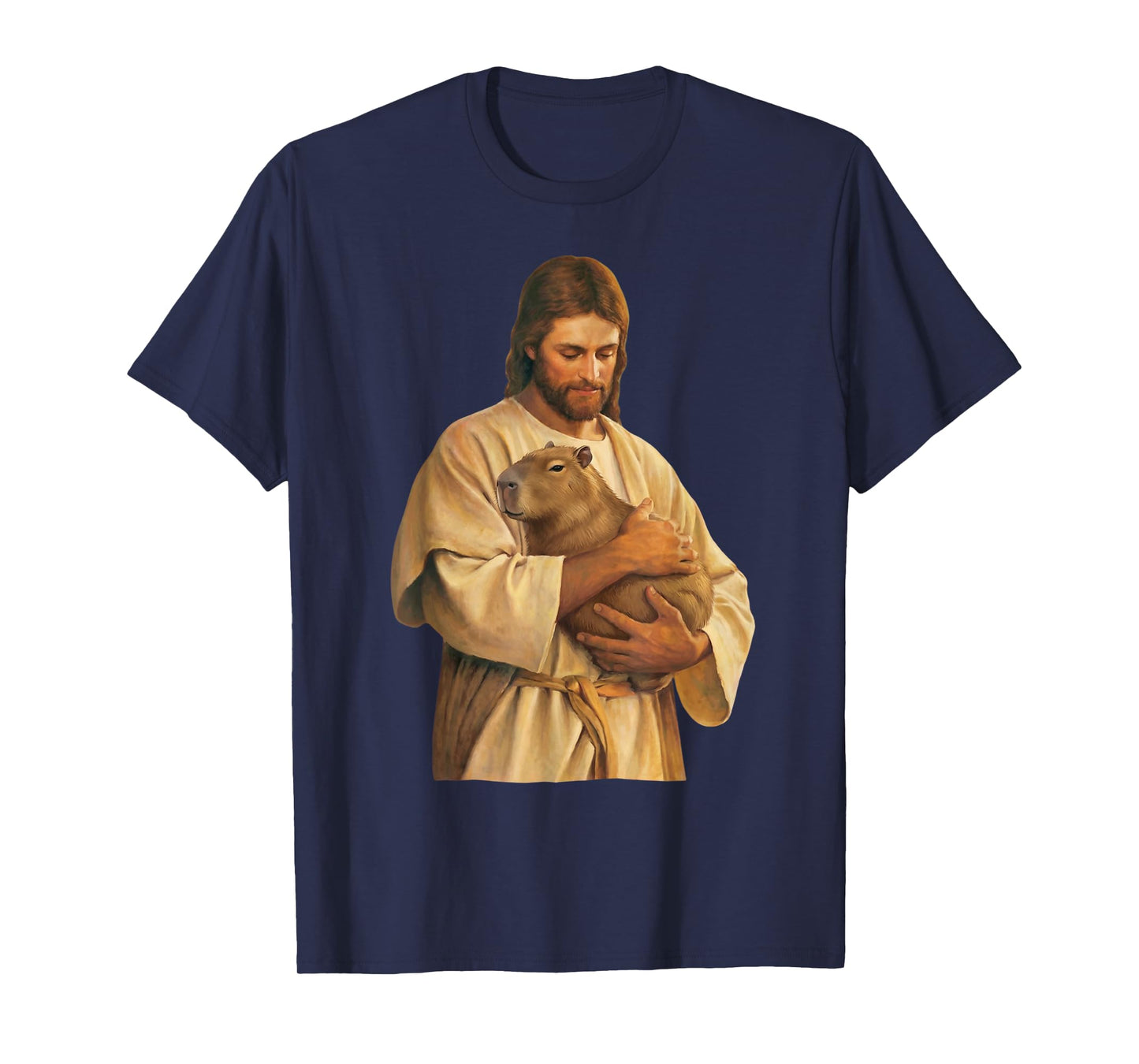 Jesus Loves Capybara Funny Jesus Holding Capybara T-Shirt