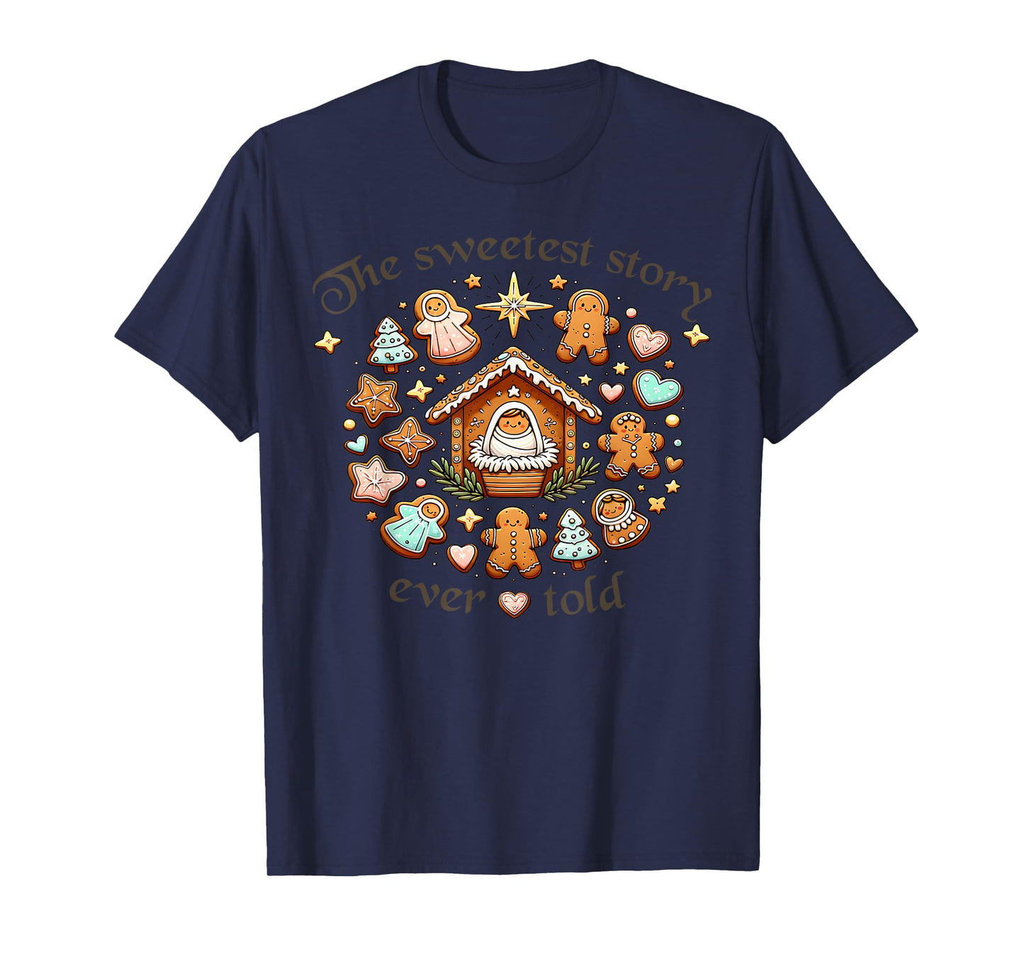 The Sweetest Story Ever Told, Christmas Gingerbread Nativity T-Shirt