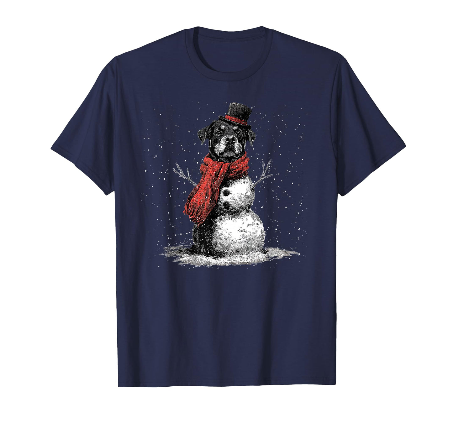 Funny Rottweiler Dog Christmas Snowman Xmas Pajama T-Shirt