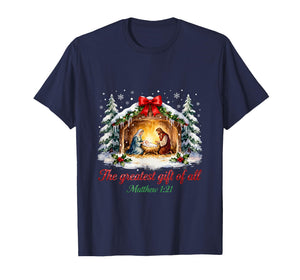 Matthew 1:21 Coquette Christmas Greatest Gift of All T-Shirt