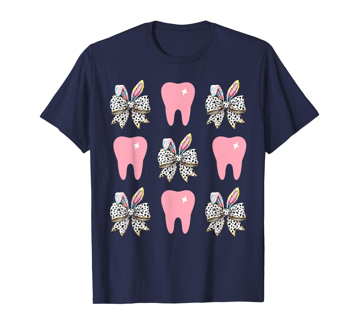 Dental Hygienist Tooth Coquette Bow Bunny Easter Dentist T-Shirt