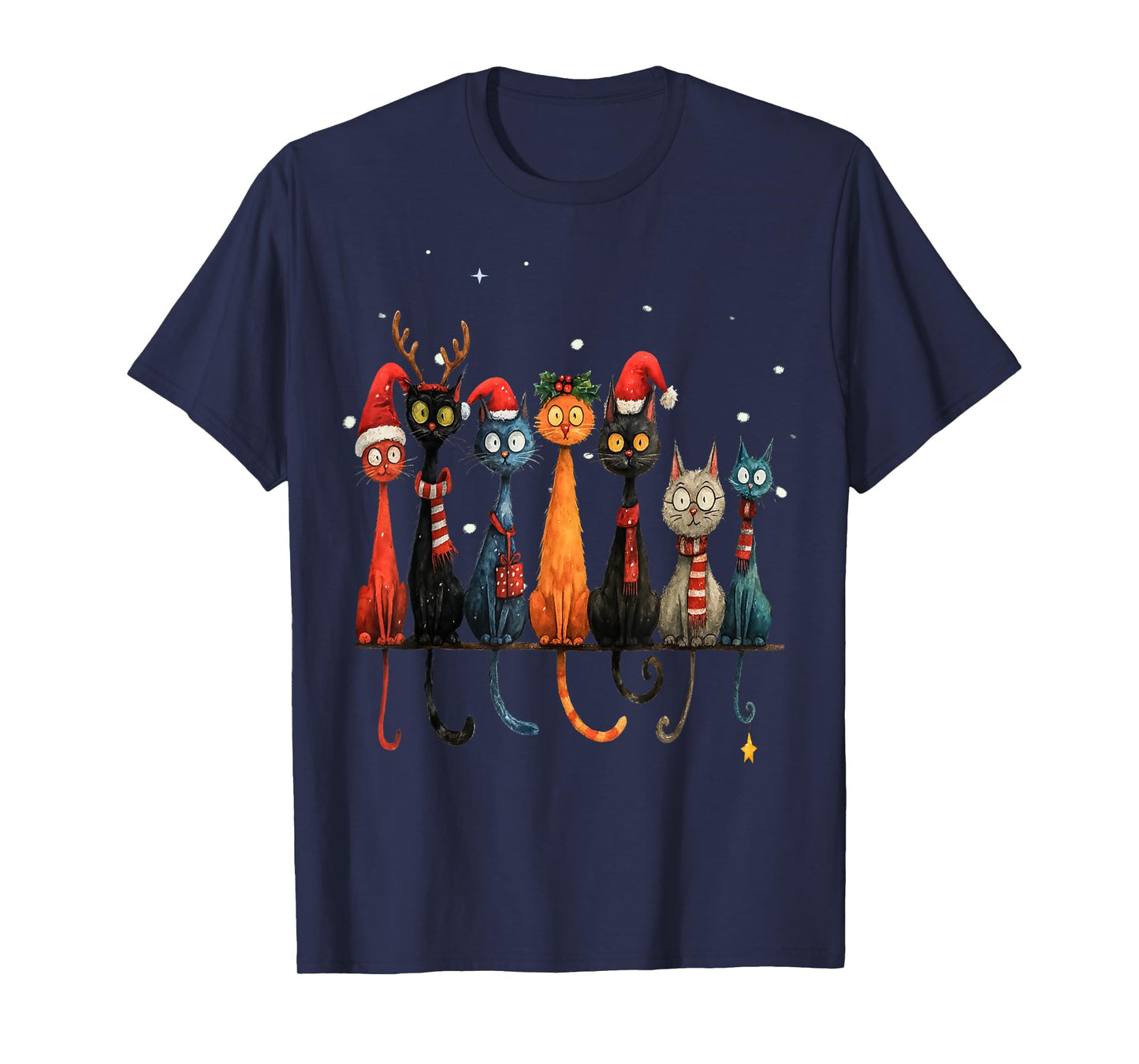Christmas Whimsical Mid-Century Modern Look Cats 50& 60s T-Shirt