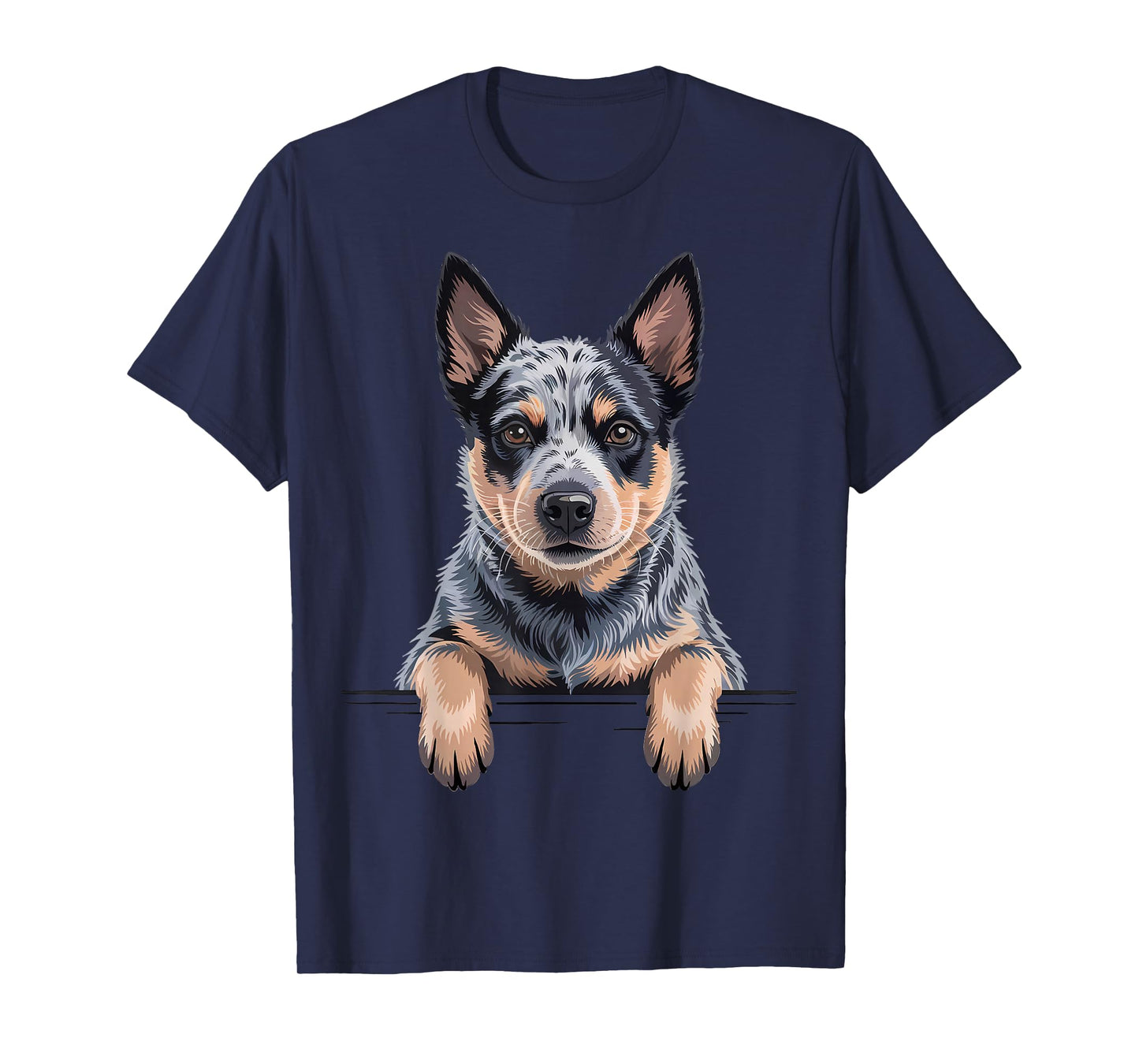 Blue Heeler Funny Peeking Australian Cattle Dog Lover T-Shirt