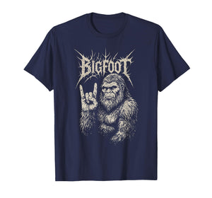 Rock Band Bigfoot Funny Sasquatch Heavy Metal Music Cryptid T-Shirt