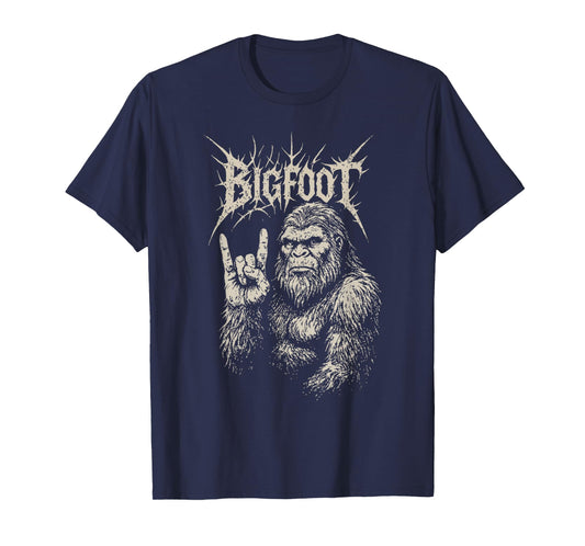 Rock Band Bigfoot Funny Sasquatch Heavy Metal Music Cryptid T-Shirt