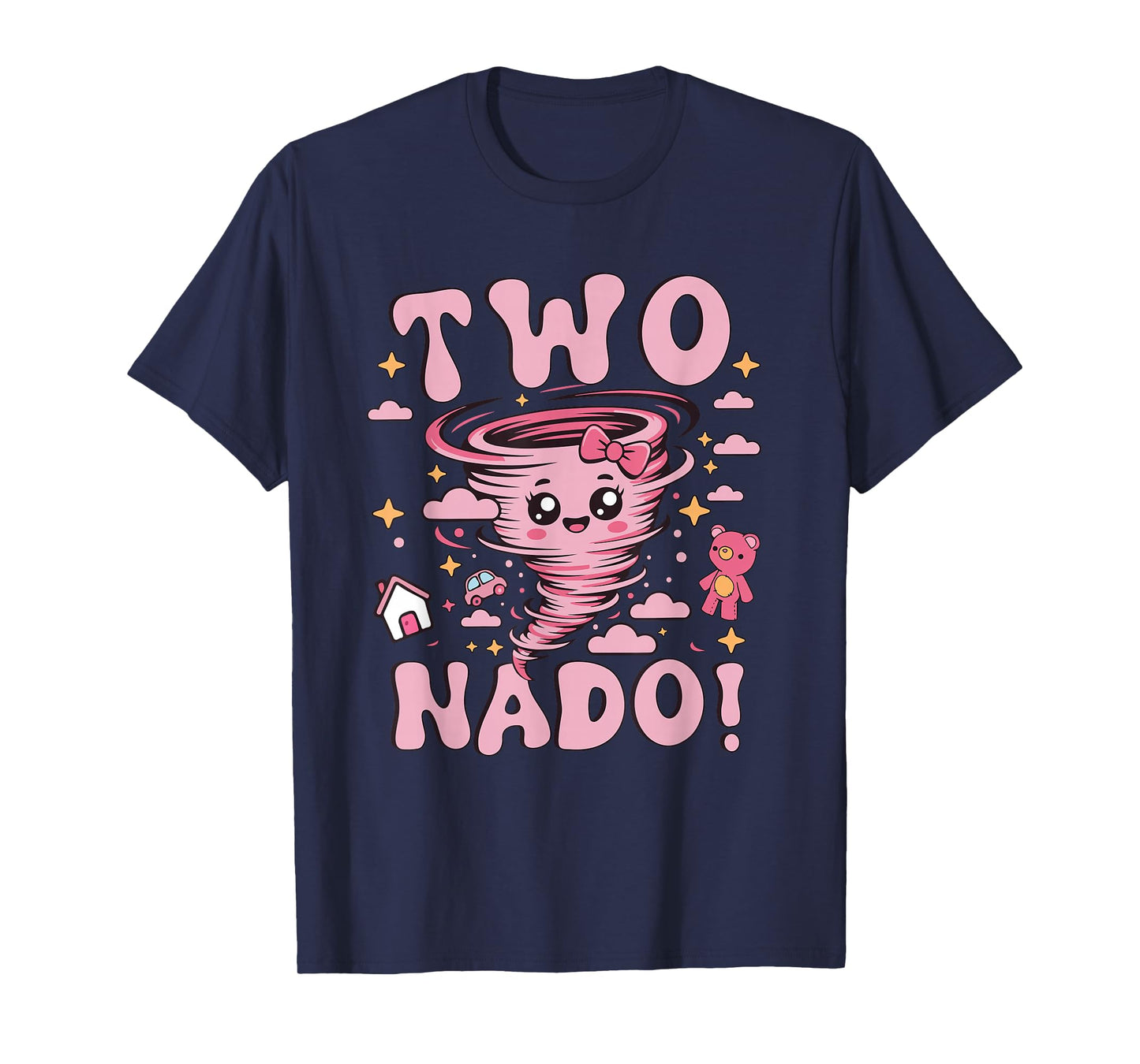 Tornado 2 Year Old Girl Birthday Two Nado 2nd Bday Kids T-Shirt