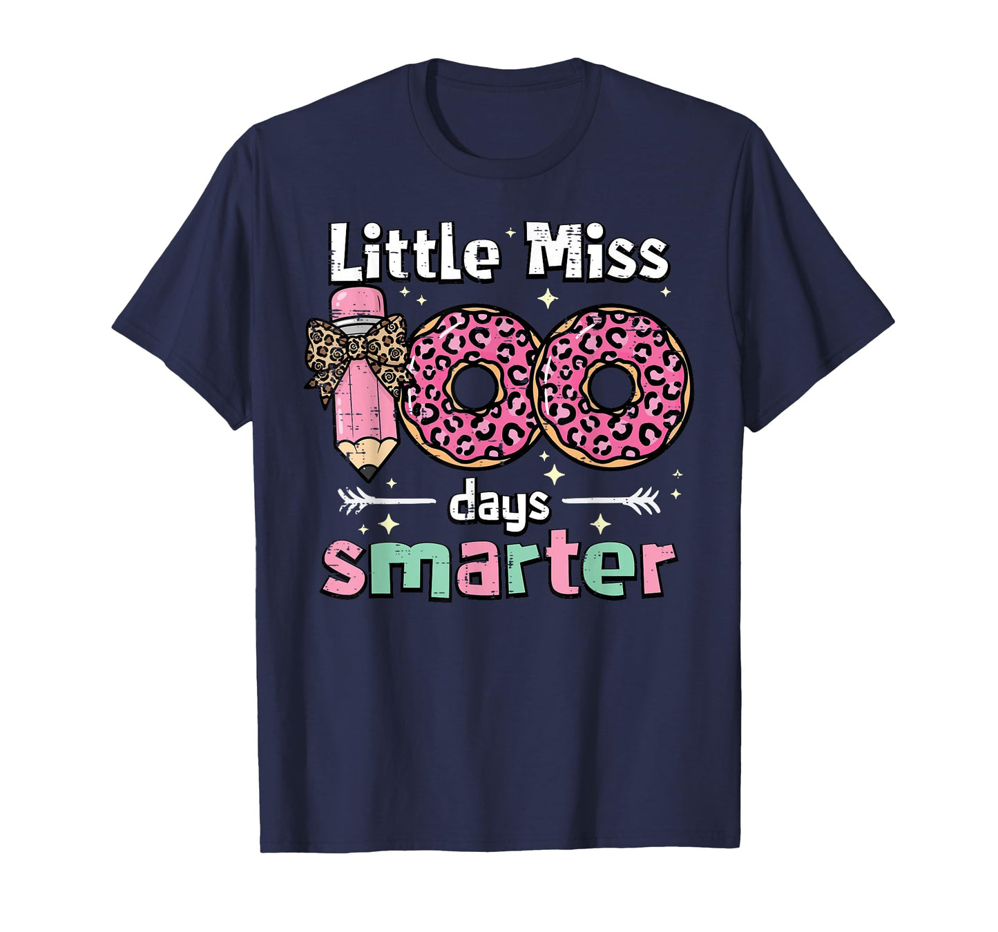 Little Miss 100 Days Smarter 100th Day of School Girls Kids T-Shirt