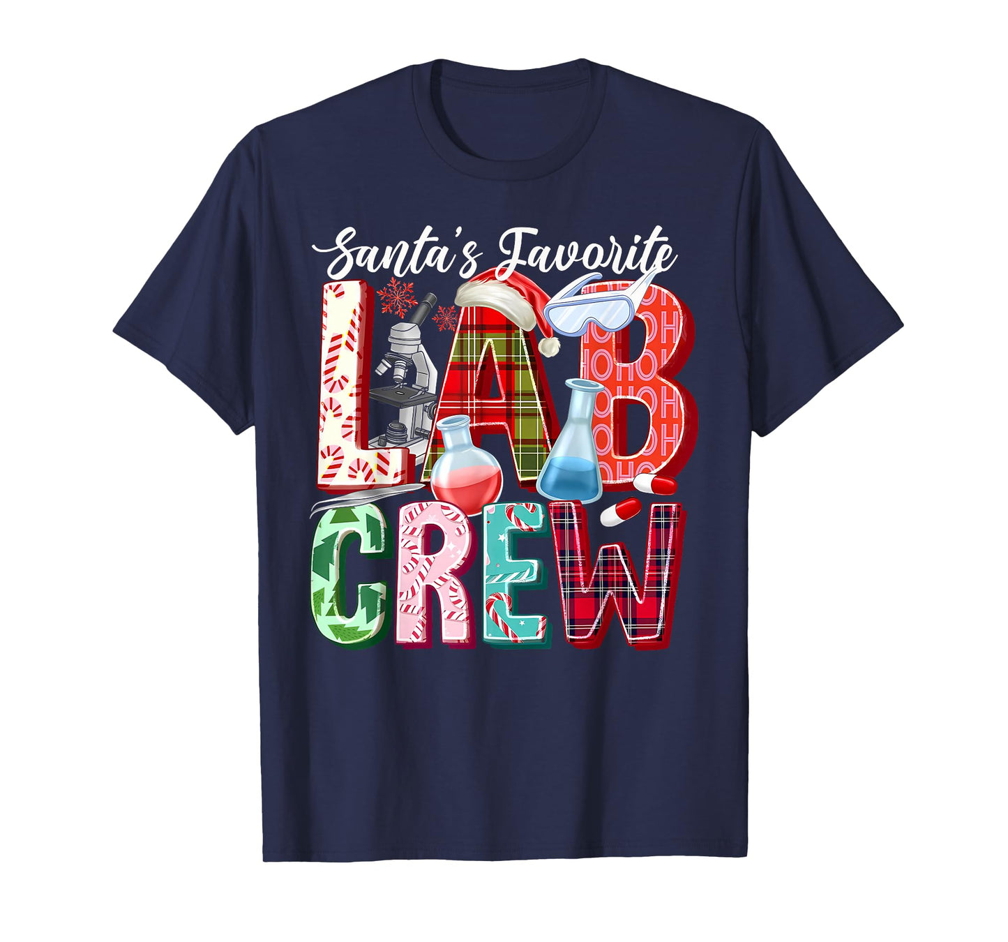 Santa's Favorite Lab Crew Christmas Laboratory Technician T-Shirt