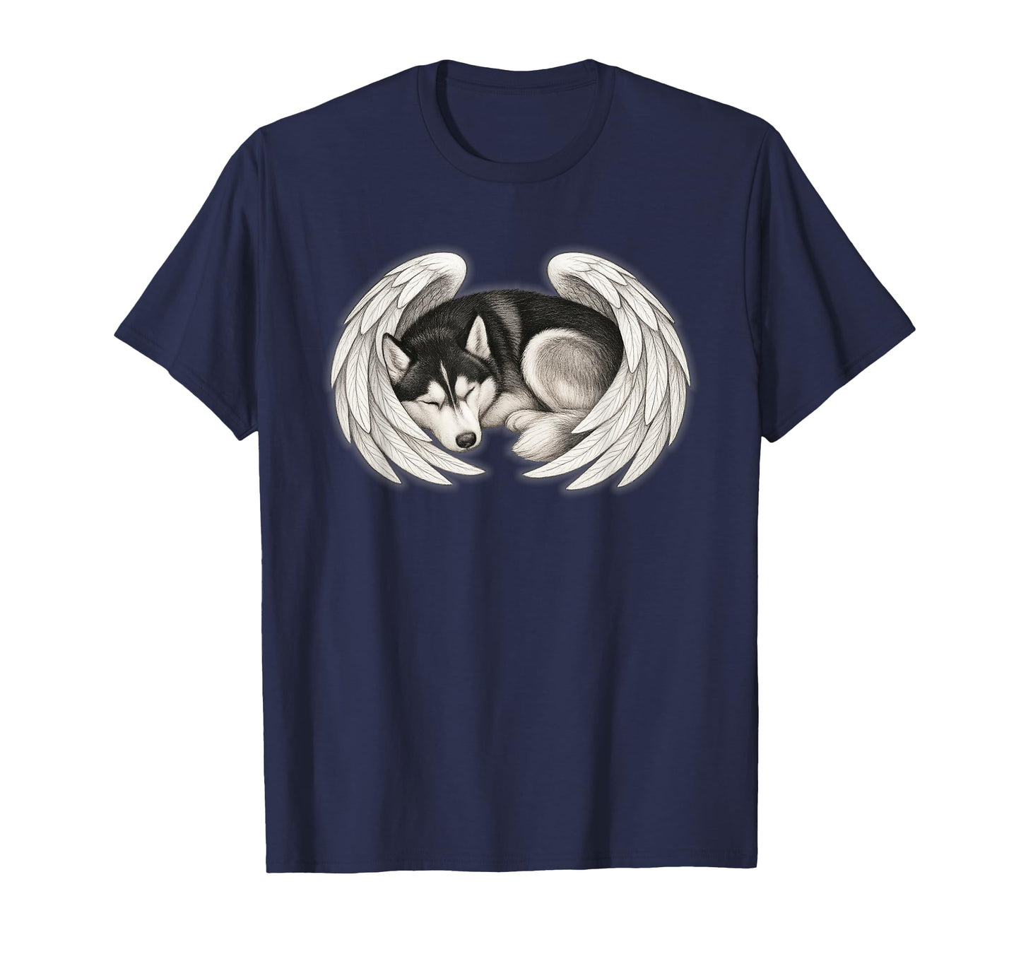 Siberian Husky Dog Memorial Sympathy Loss of Dog Angel Wings T-Shirt