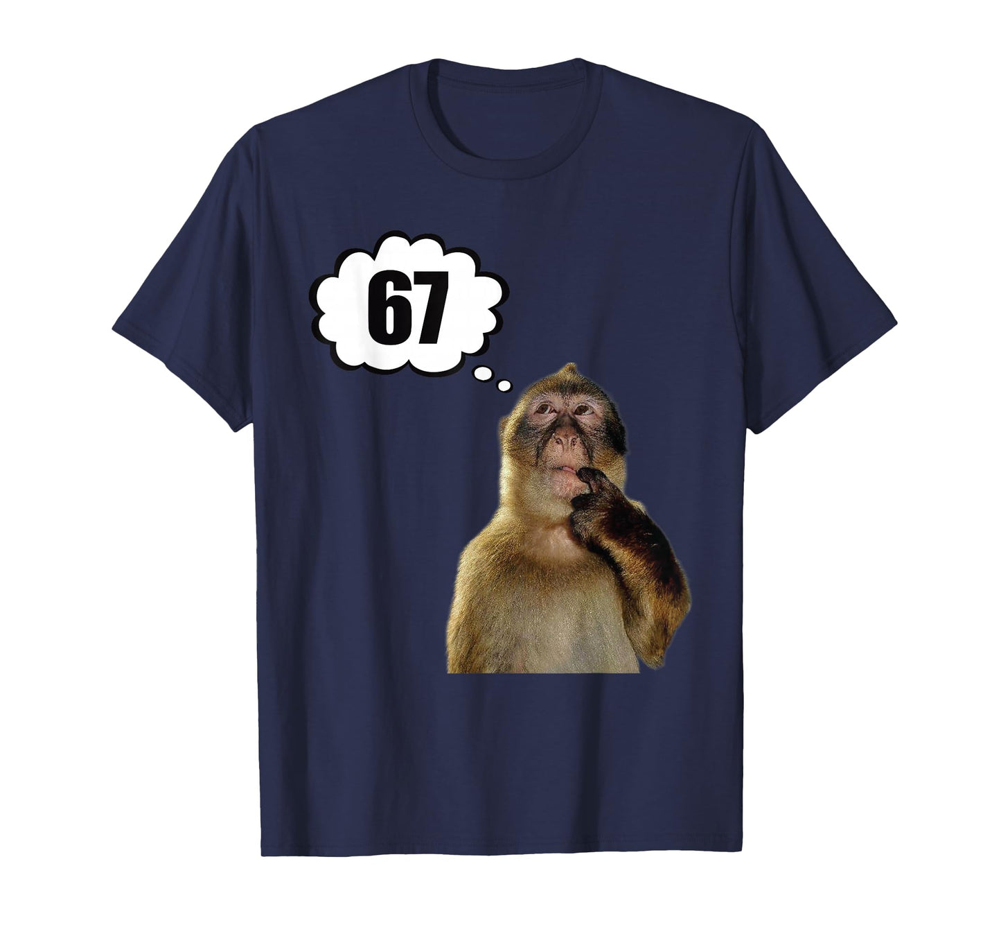 Funny Thinking Monkey Meme Six Seven 6 7 Meme T-Shirt