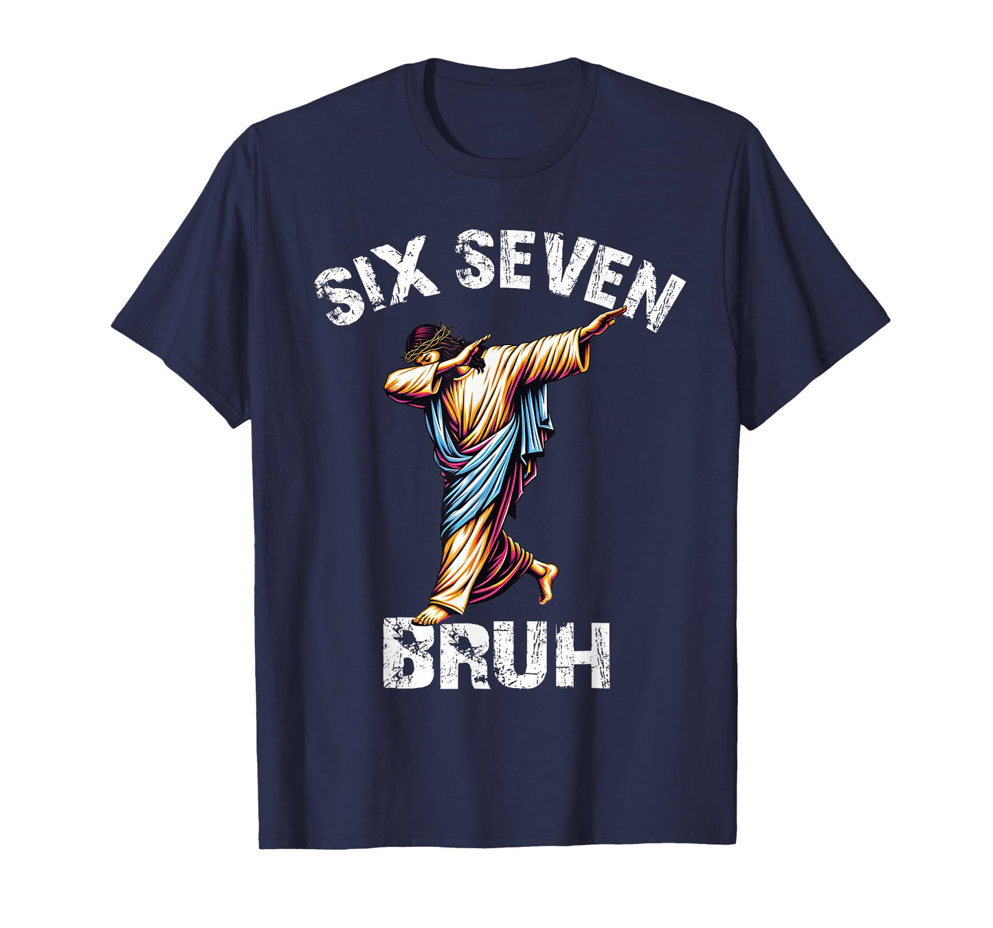 Six Seven Jesus Dabbing Christmas 6 7 Meme 67 Kids Boys Men T-Shirt
