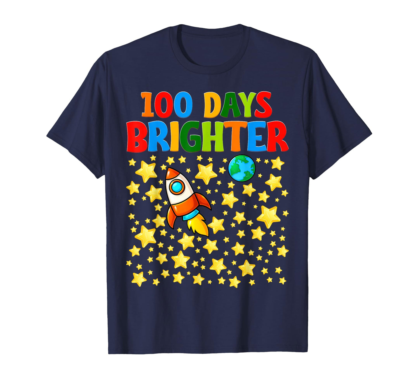 100 Days Brighter Space 100th Day of School Kid Boy T-Shirt