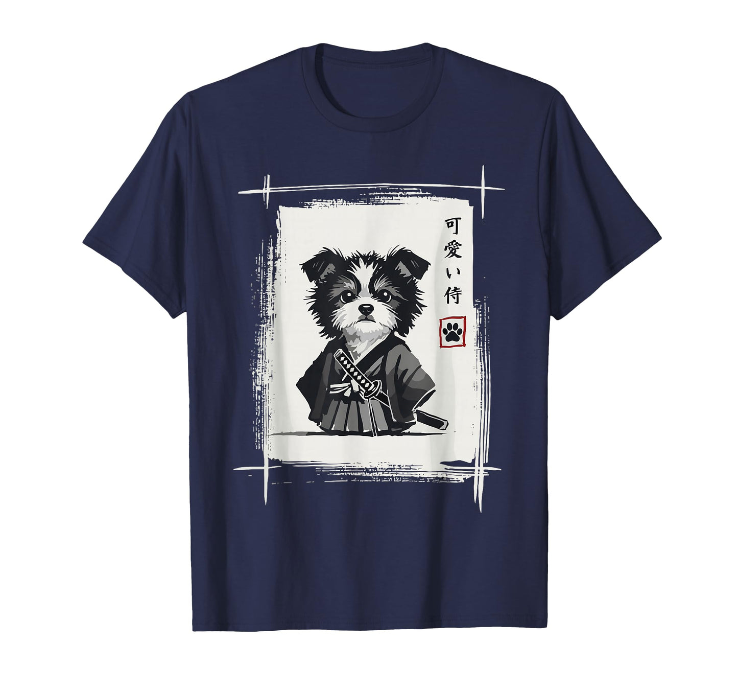 Samurai Dog Shirts for Women Men Vintage Graphic Japanese T-Shirt
