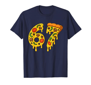 67 Pizza Meme Funny Six Seven Gen Alpha Slang Kids Design T-Shirt