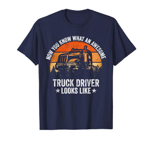 Truck Driver Art for Men Women Truck Driver Trucking Trucker T-Shirt