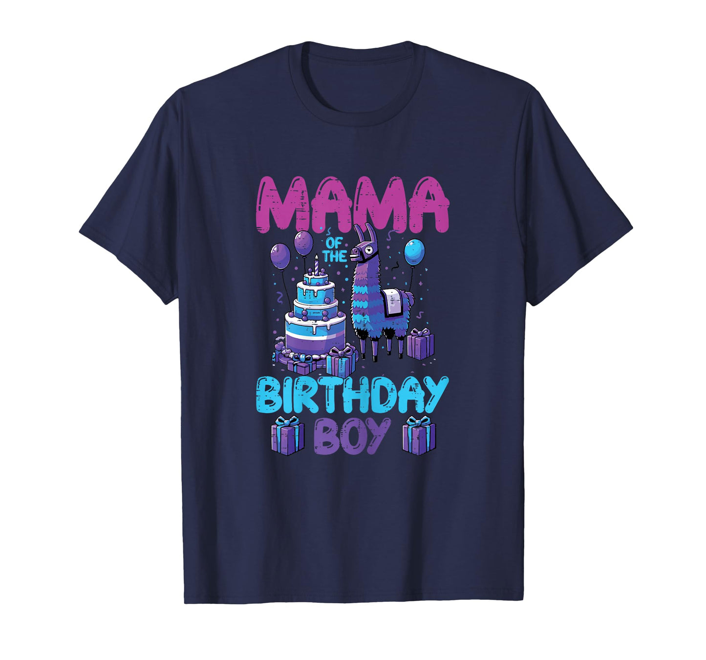 Mama of Birthday Boy Llama Pinata Party Family Match Women T-Shirt