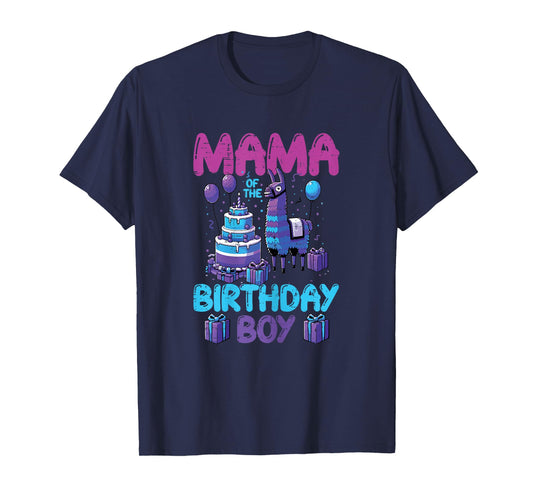 Mama of Birthday Boy Llama Pinata Party Family Match Women T-Shirt