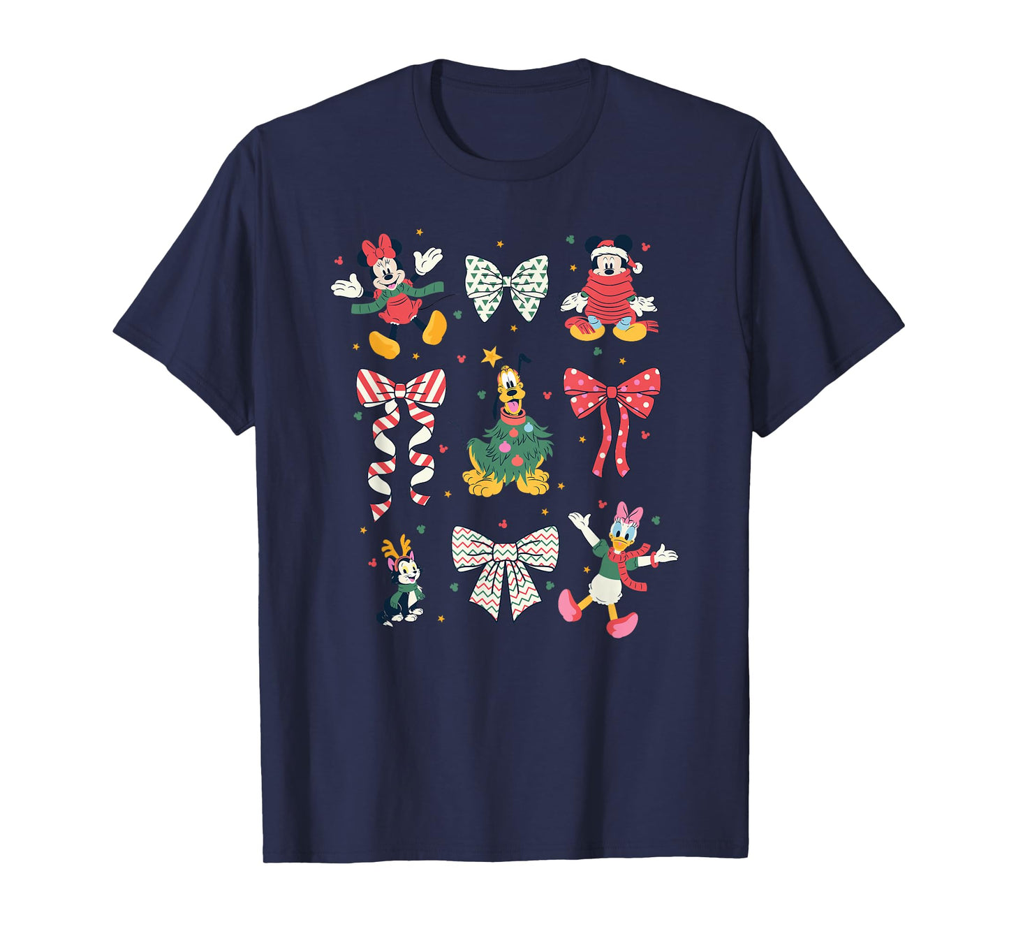 Disney Mickey and Friends Christmas Bows and Pals Collage T-Shirt