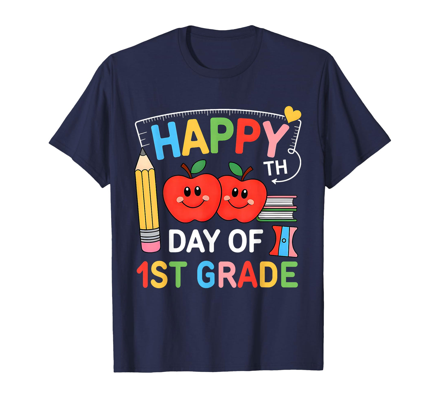 Happy 100th Day of 1st Grade 100 Days Smarter Boys Girls Kid T-Shirt