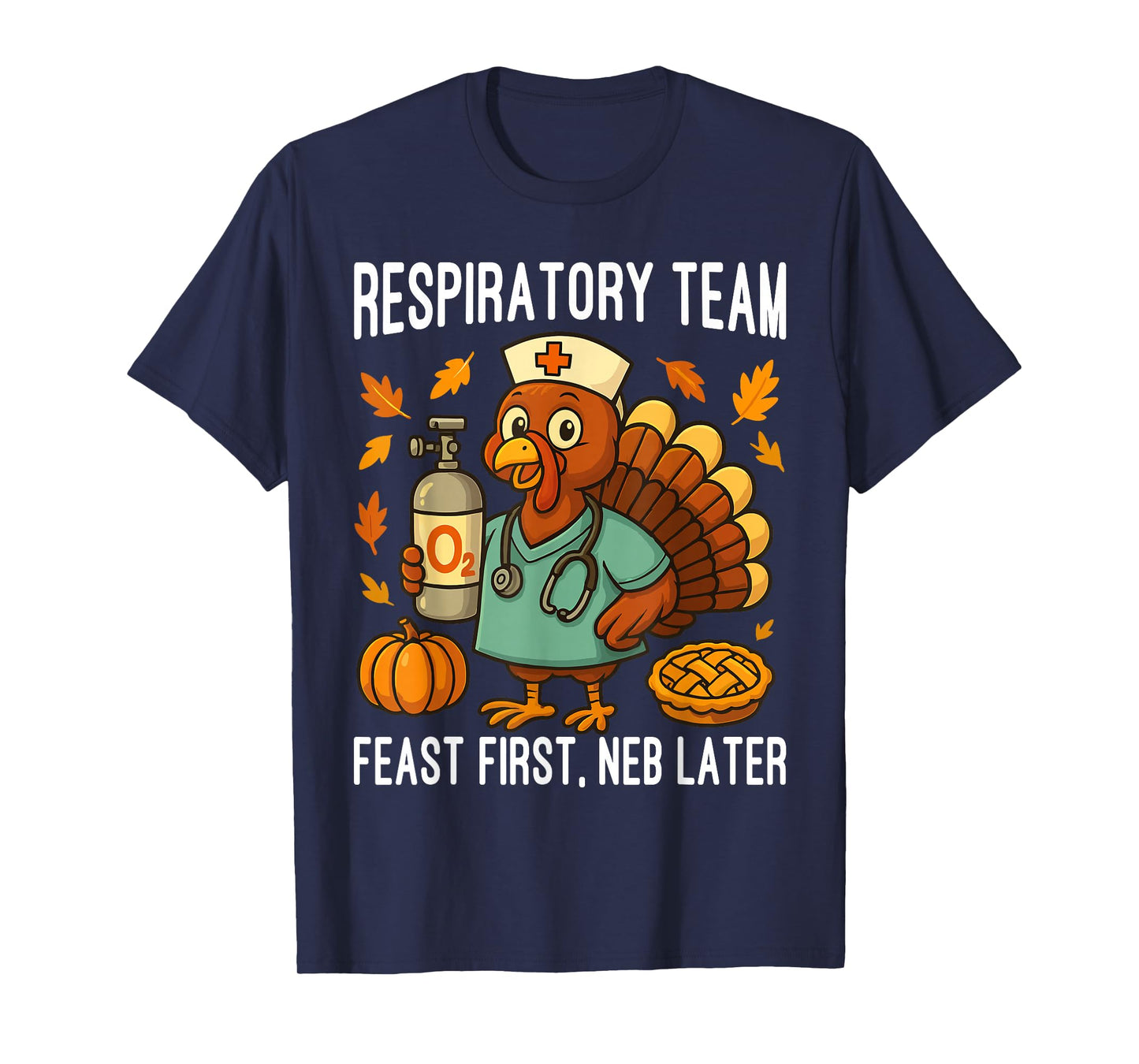 Fall Respiratory Therapy Thanksgiving Thankful RT Crew T-Shirt