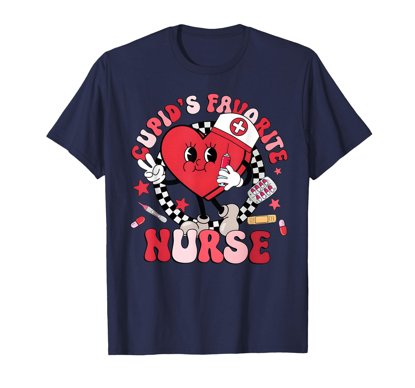 Valentine Cupid's Favorite Nurse Heart Cupid Girl Women T-Shirt
