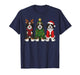 Retro Christmas Bernedoodle Santa Reindeer Dog Lover T-Shirt