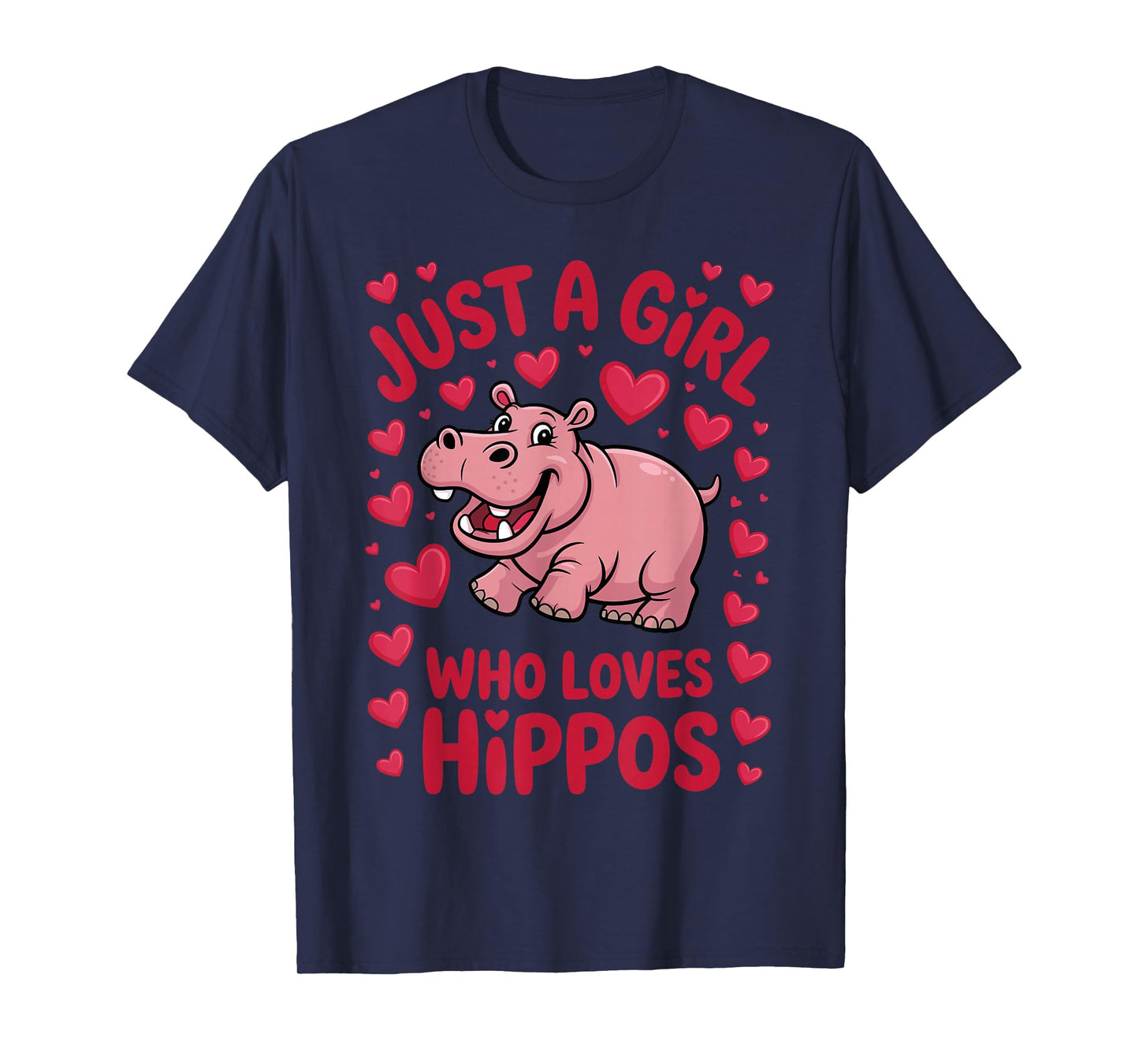 Cute Hippo Art for Women Girls Kid Hippopotamus Animal Hippo T-Shirt