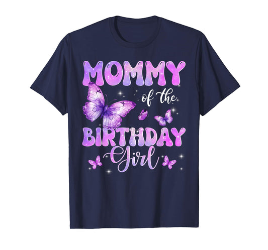 Mommy of The Birthday Girl Butterfly Family Matching T-Shirt