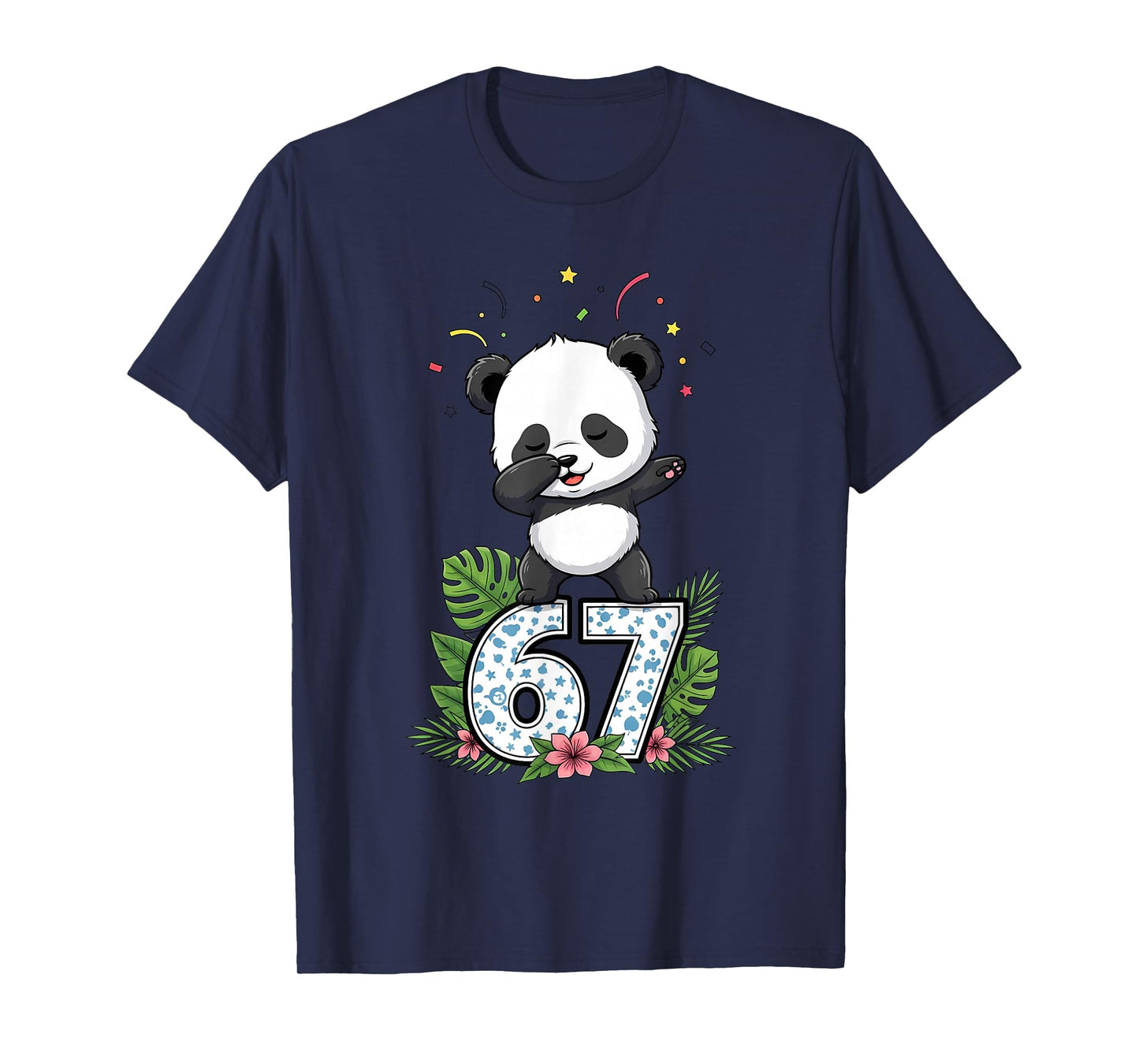 Six Seven Meme Dabbing Baby Panda 67 Funny Gen Z Apha T-Shirt