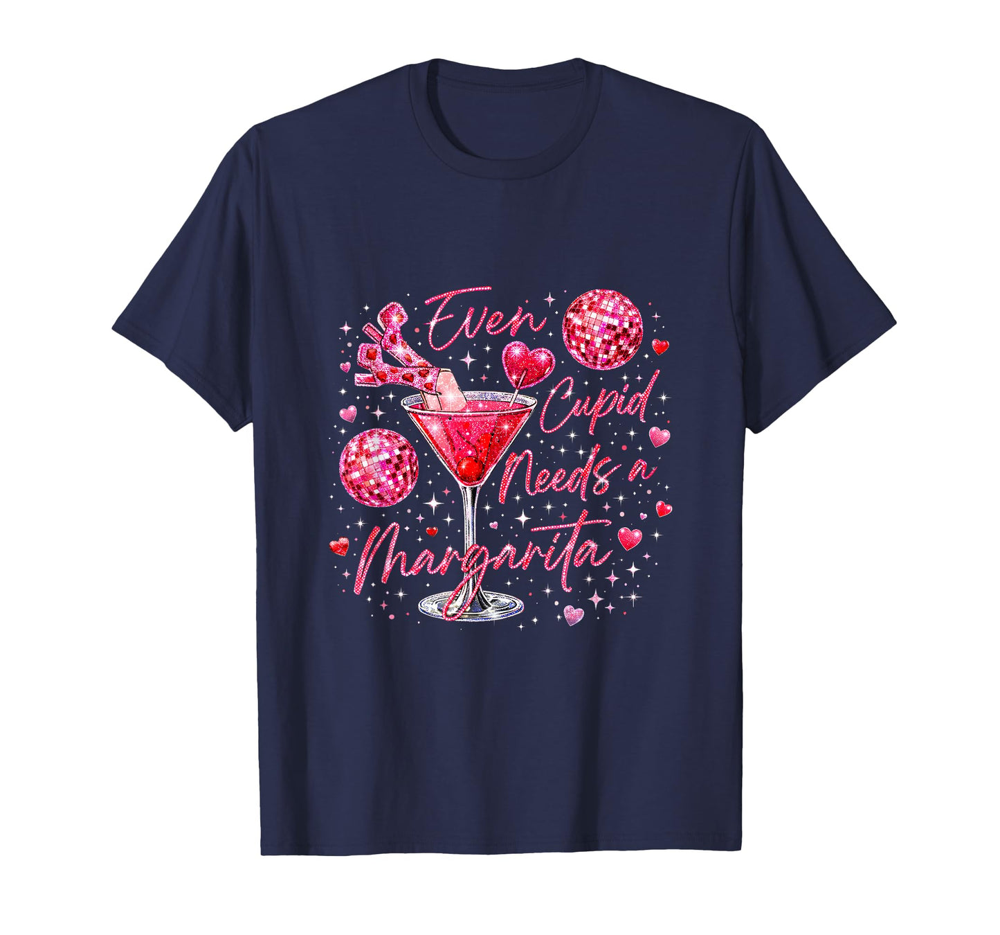 Trendy Valentine Even Cupid Need A Margarita Retro Funny T-Shirt