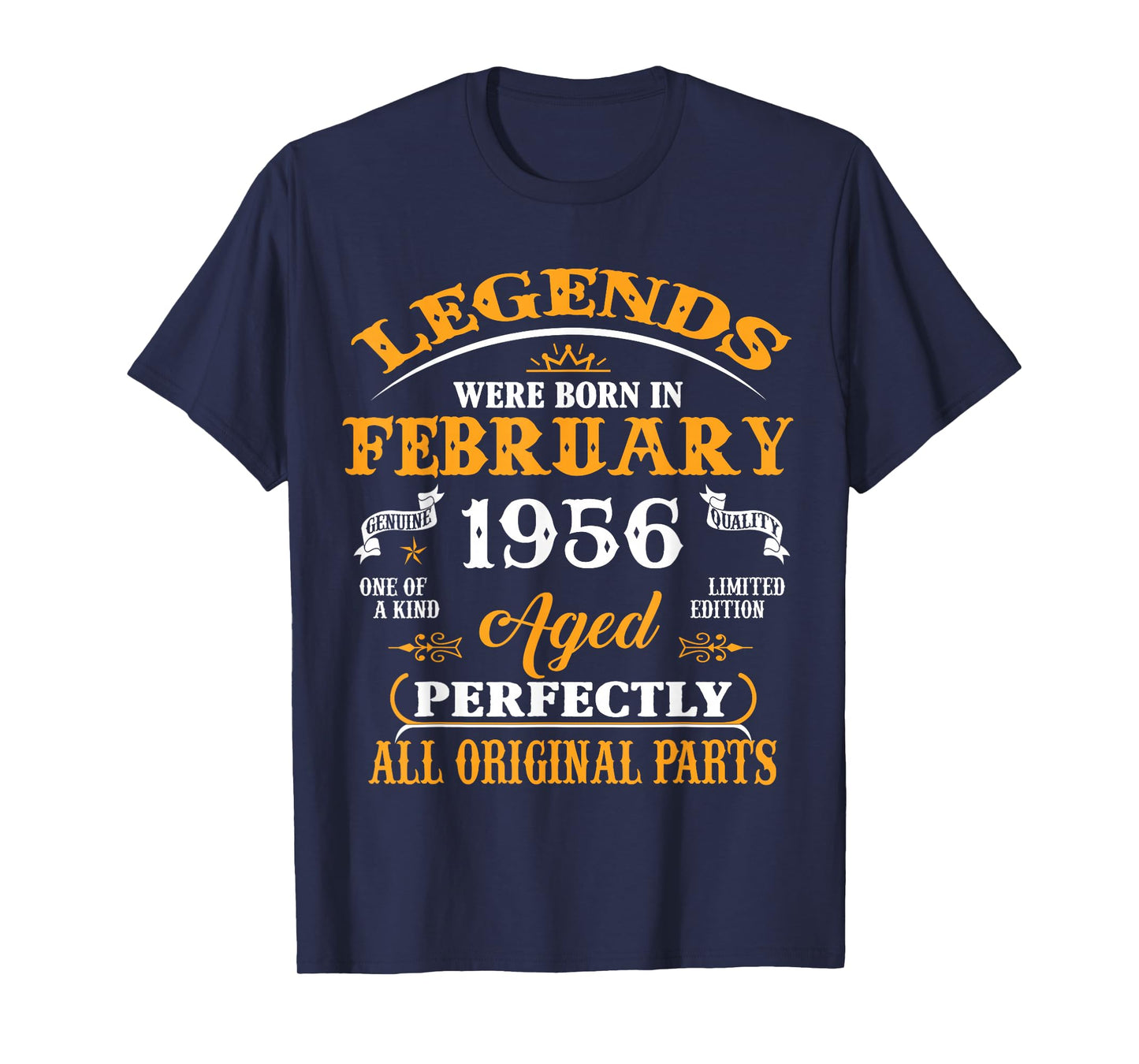 70th Birthday Gift Legend Born in February 1956 70 Yrs Old T-Shirt