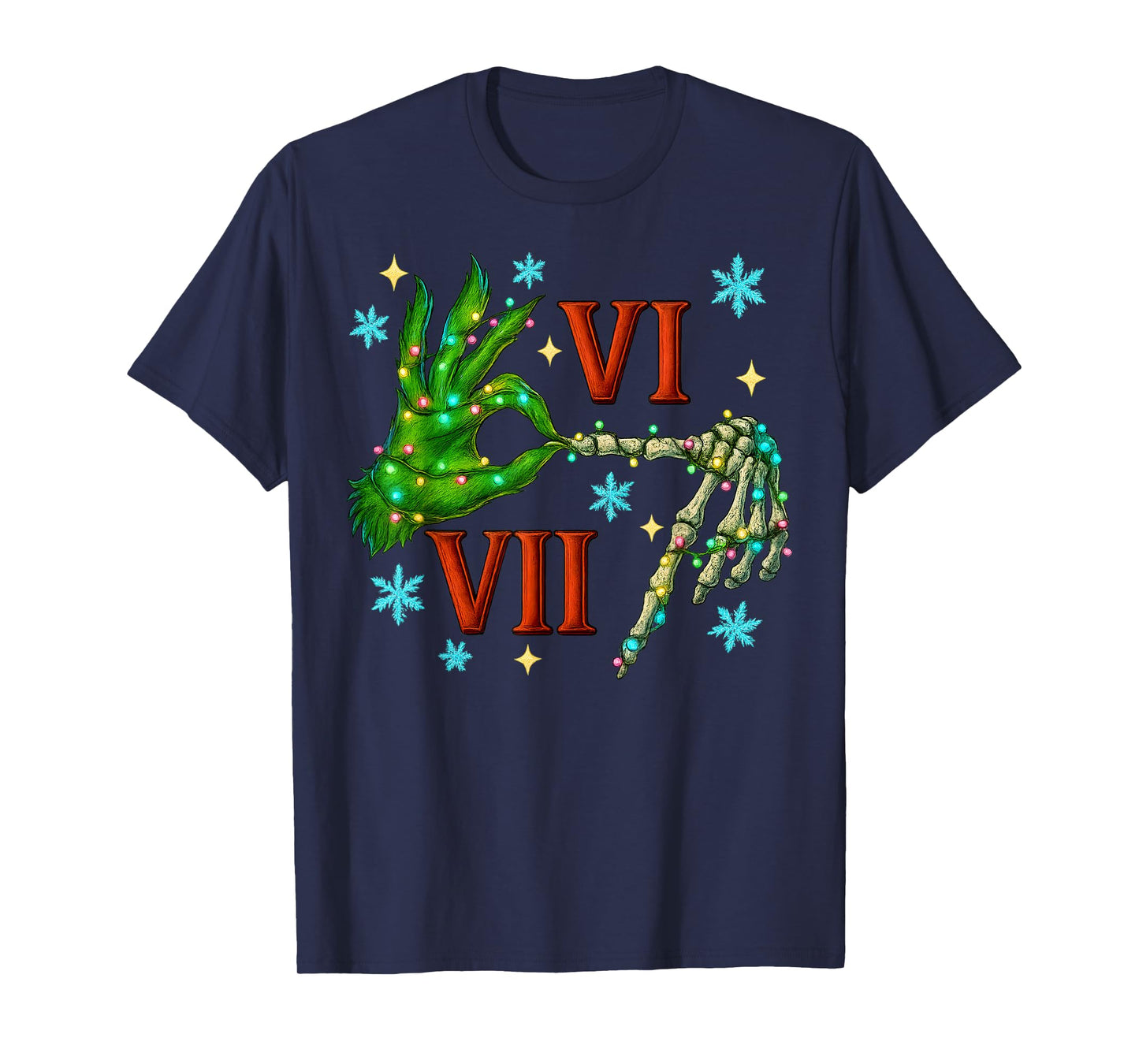 6 7 Six Seven Meme Christmas Hand Gen Z Alpha Xmas Boys T-Shirt