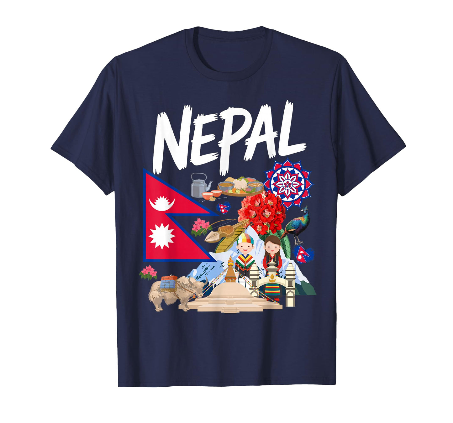 Nepal Flag Outfit Idea for Men Nepalese Nepali Culture T-Shirt