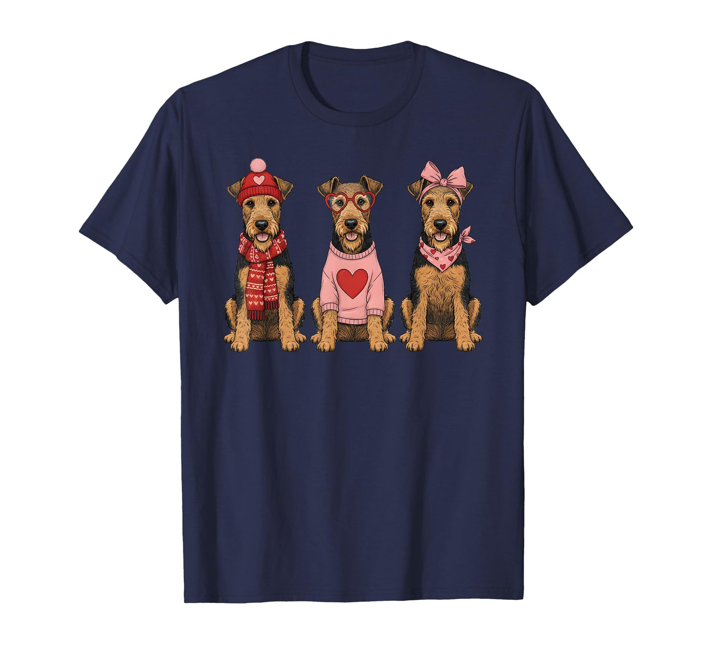 Cute Airedale Terrier Valentine Dog T-Shirt