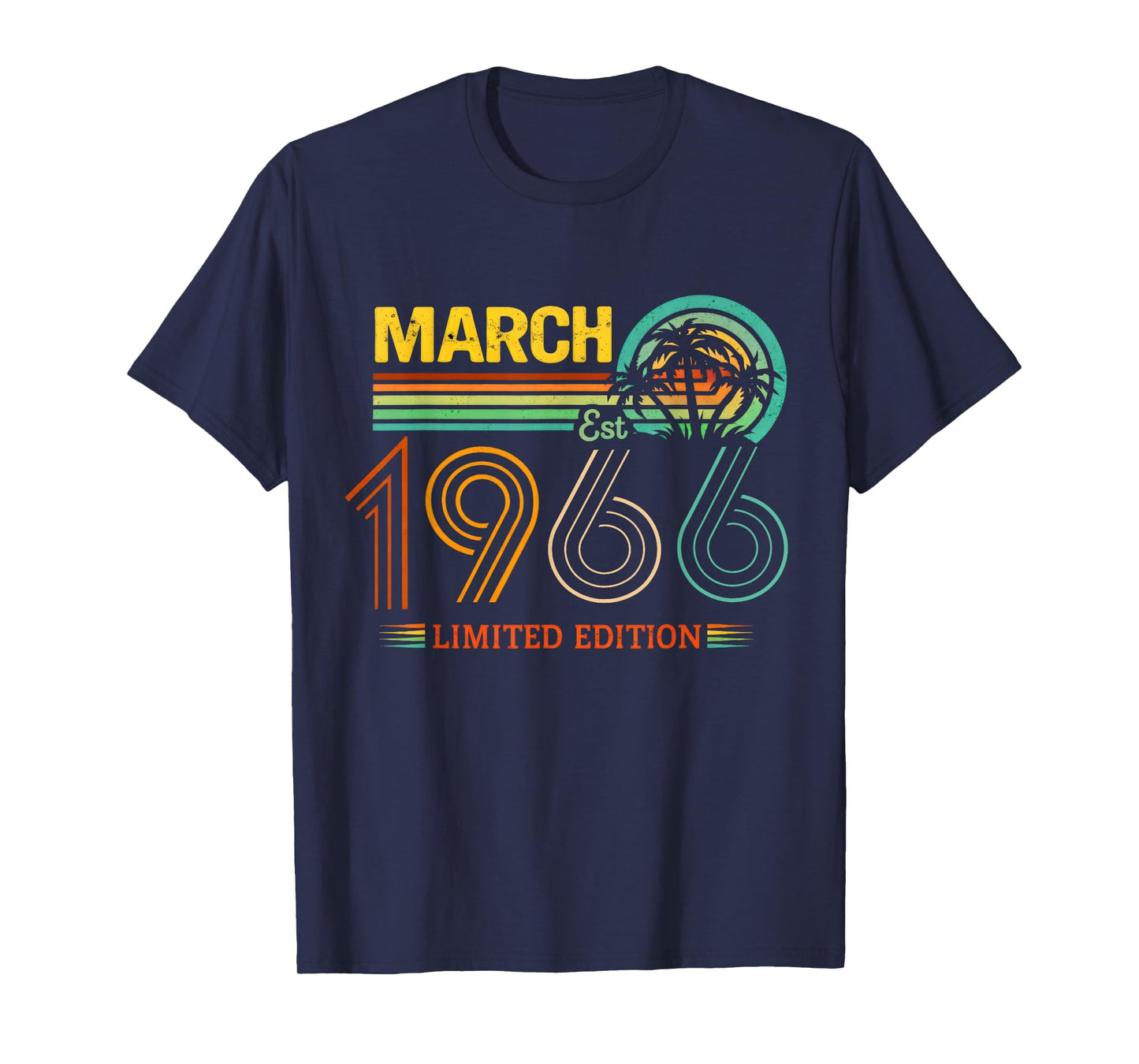 Retro March Birthday 1966 Limited Edition Vintage 60th T-Shirt